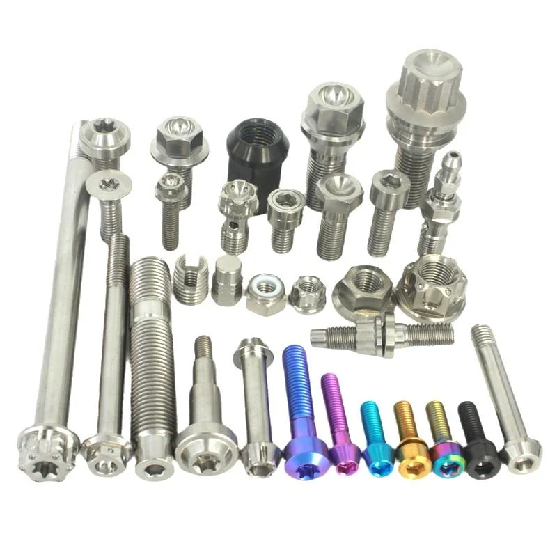 High Strength Fastener Customized Hex Flange Titanium Fasteners Titanium Bolts Titanium Screws for Motorcycle